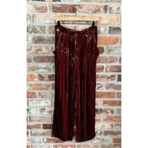 Stine Goya Burnt Orange Velvet Wide Leg Pants